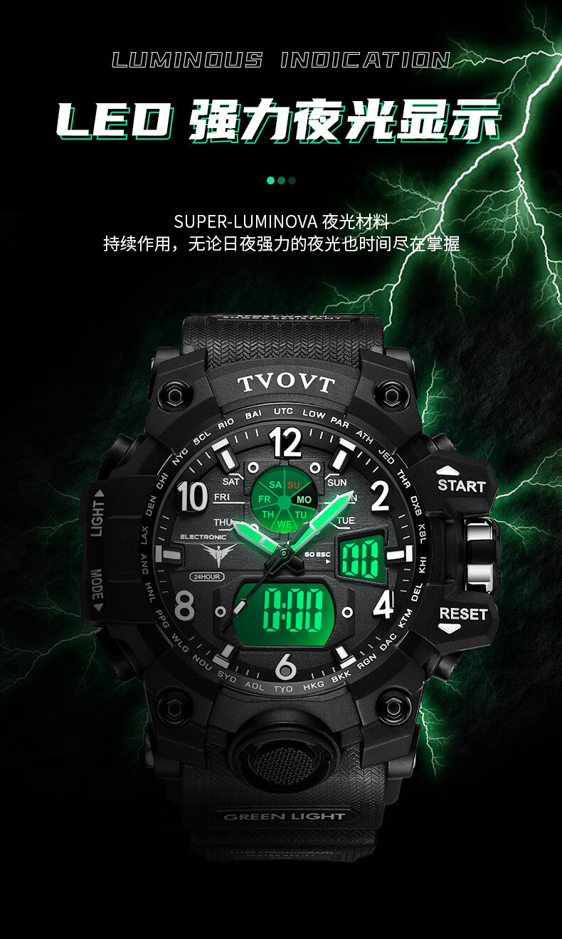 卡西欧(casio)联名款电子手表男青少年初高中学生户外运动潮流防水