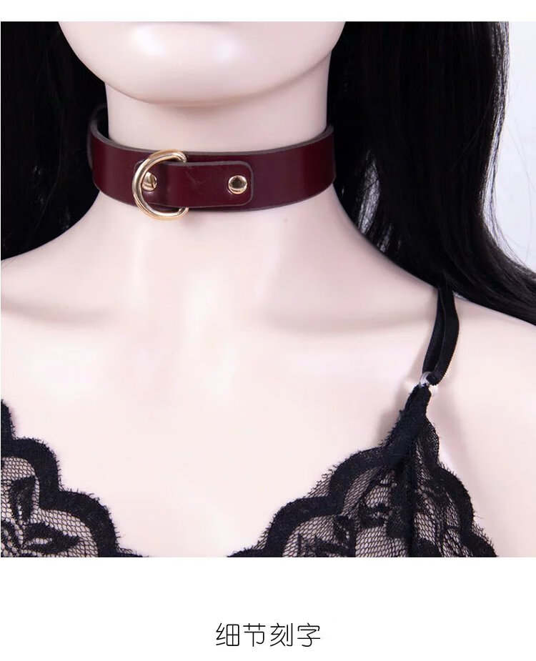 sm项圈定制刻字女m人用牵引人戴女生女朋友控制外出手工 粉蓝色项圈