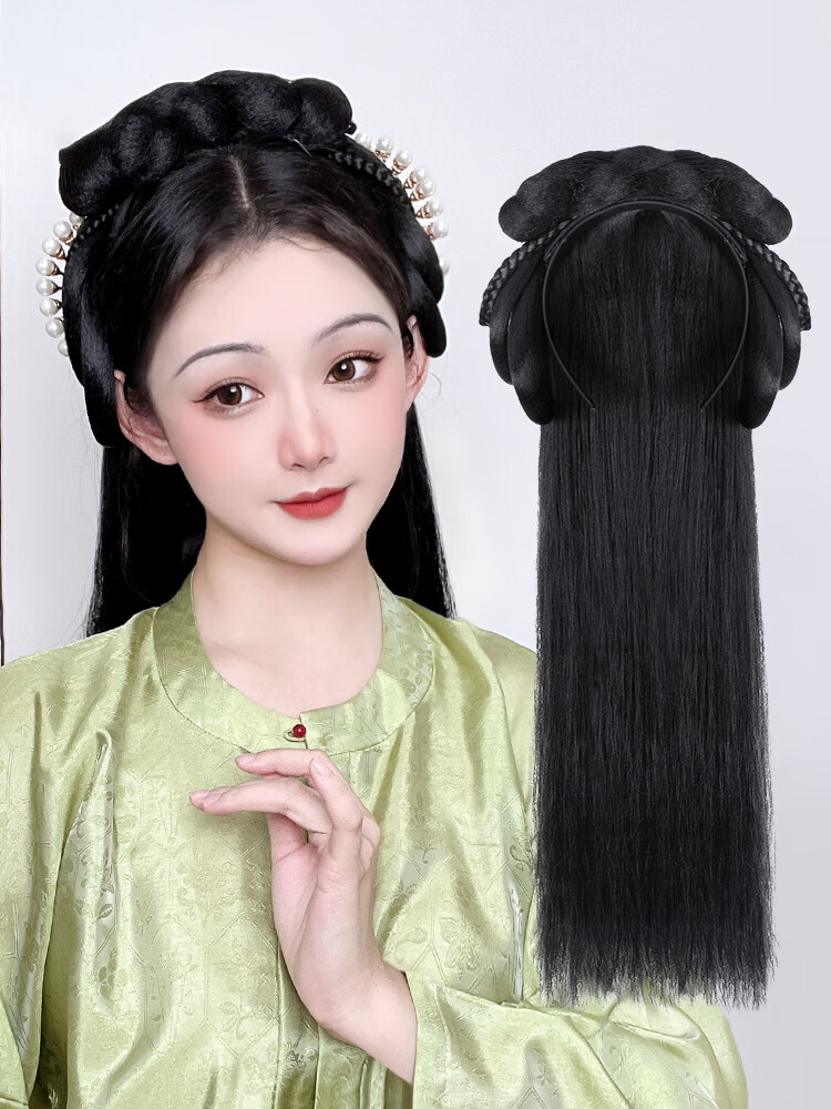 柏依诗汉服假发一体式 古风盘发发髻古装假发包全头假发套发型懒人