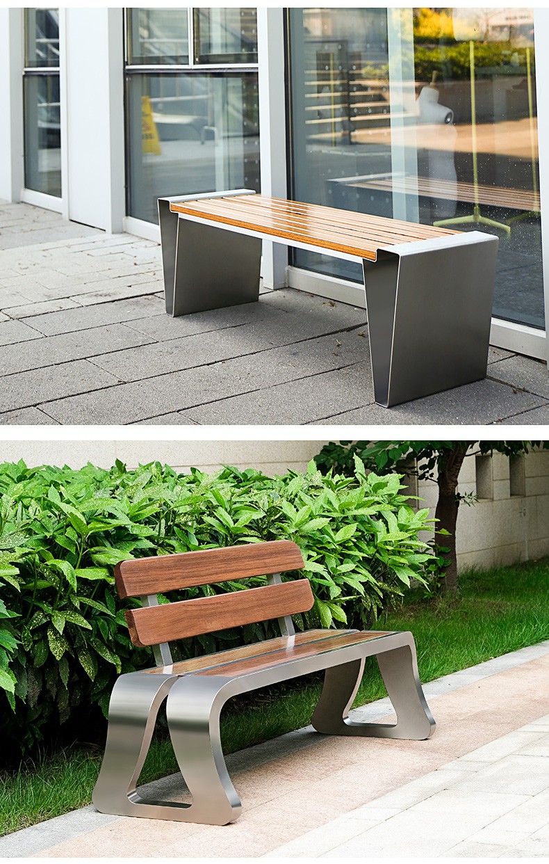 公园椅户外长椅子长凳休闲庭院凉亭公园椅户外长椅不锈钢长条坐凳防腐