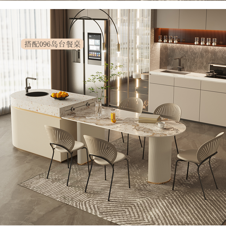 台餐桌一体厨房带移动插座水槽客餐厅餐边柜西厨岛台成品10米中岛台米