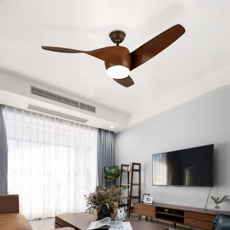 餐厅灯带风扇北欧创意变频吊扇灯现代简约餐厅客厅家用风扇灯带led
