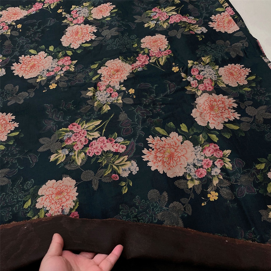 高档桑蚕丝布头香云纱花罗绢纺零布头面料顺德产丝绸重磅布料2022新款