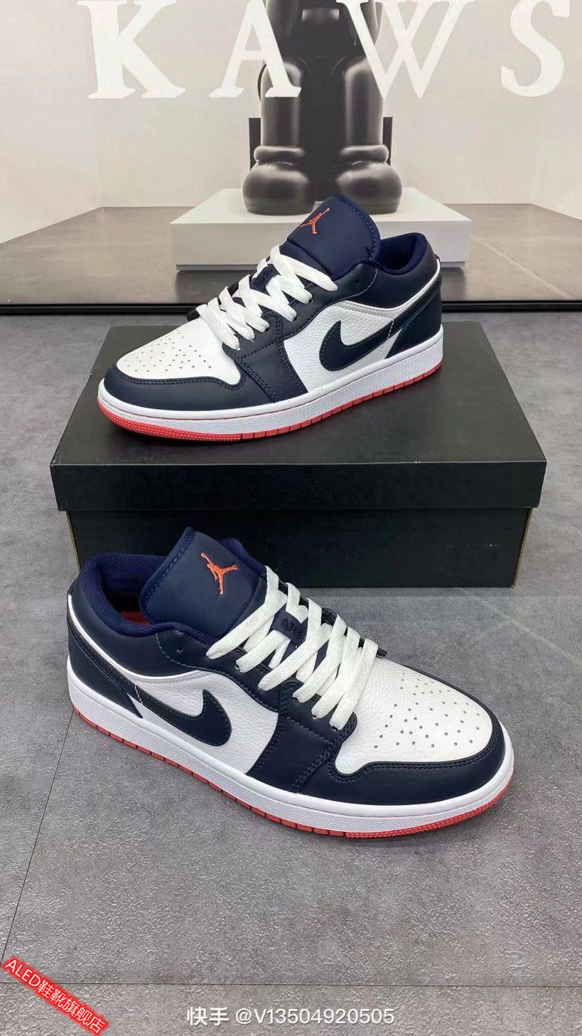 aled 【莆田纯原】新品aj低帮午夜蓝鞋子男板鞋学生百搭情侣鞋透气