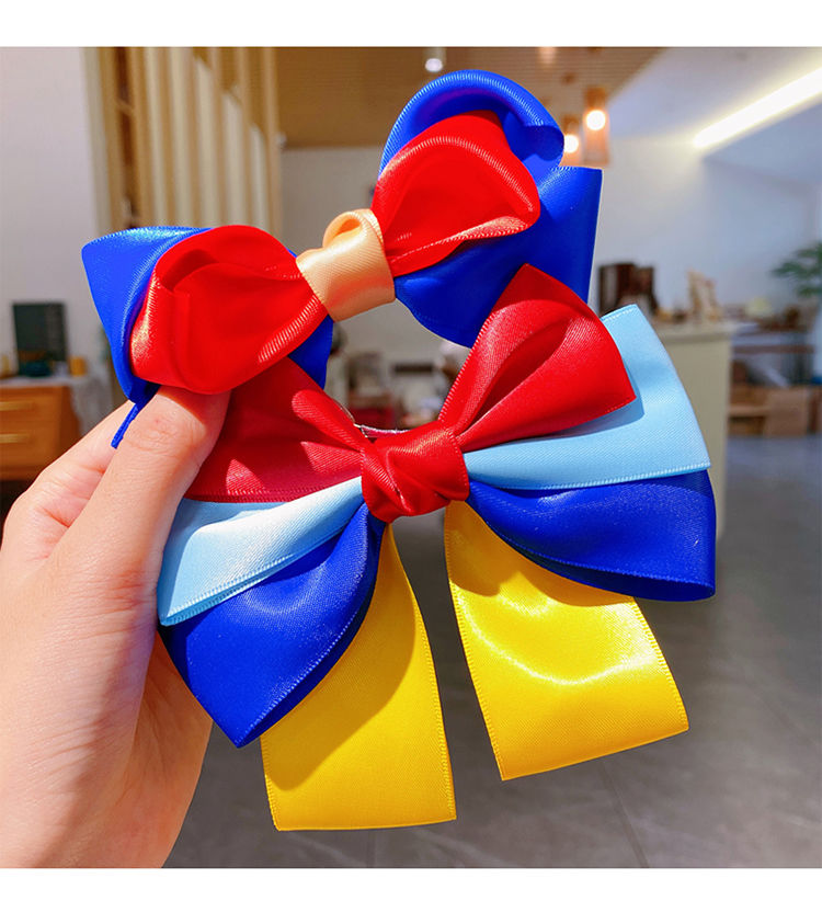 ranmo儿童发饰白雪公主蝴蝶结飘带发夹夏季女童小女孩后脑勺发卡m 3