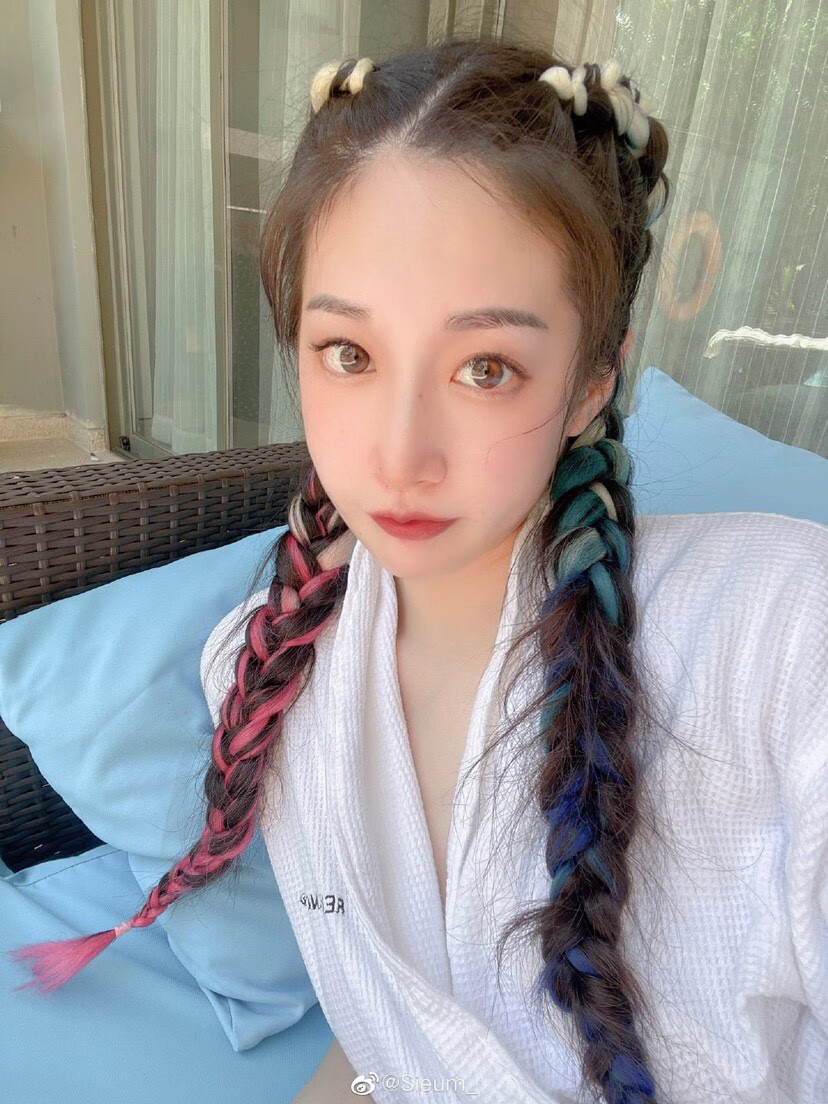 霓梦琳拳击编冲浪辫子彩色编发时尚编发马尾编假发辫子儿童编发彩绳