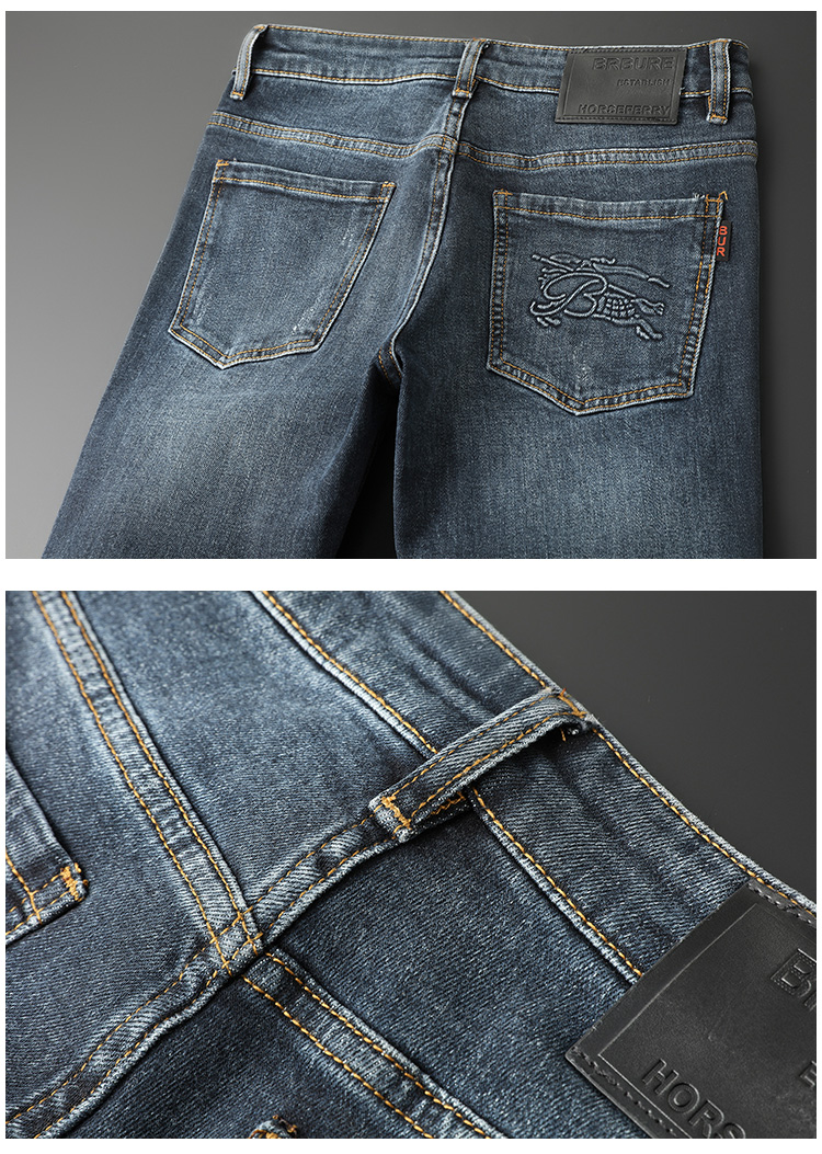 新品威鹏官网时尚同款潮流男士修身牛仔裤色蓝色黑底黑色28