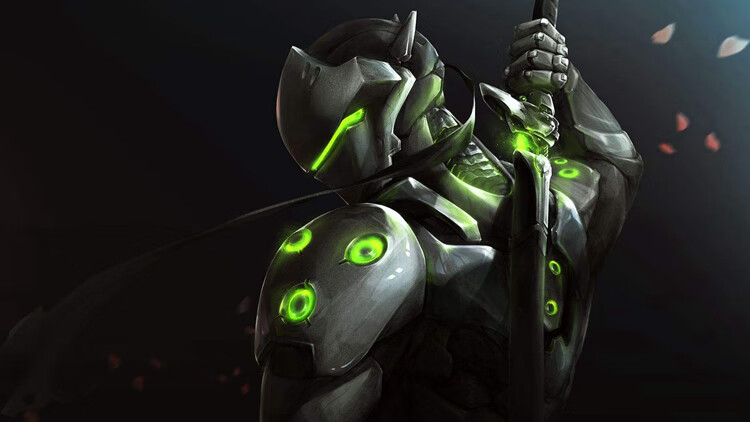 守望岛田源氏刀剑大号游戏pu玩具先锋龙一文字邪鬼刀 pu 邪鬼 带剑架