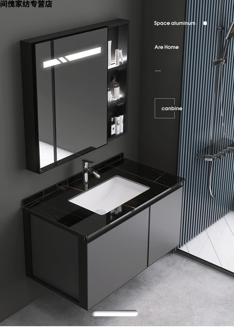 高端挂墙式洗手盆小户型卫生间岩板洗脸盆柜组合阳台洗漱台池一体简易