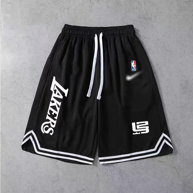 夏季薄款欧文同款球裤男宽松休闲透气5分篮球跑步运动训练裤速干美式