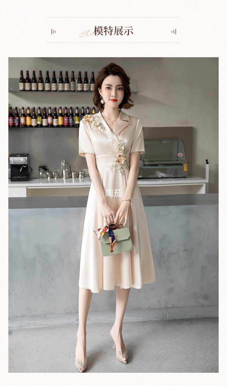 陶茄夏天喜婆婆婚宴时尚礼服夏装夏天香槟色参加婚礼婆婆妈妈装夏季