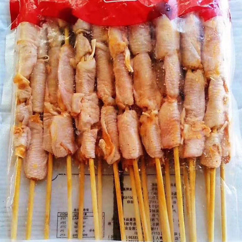 鸡脚筋串20串户外烧烤小串食材油炸食材鸡腿筋串冷冻无骨鸡爪串 800g