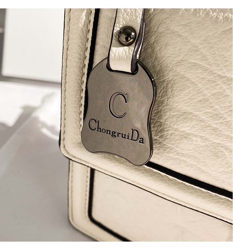 香港mack jhosel秋冬真皮哈顿链条小方包腋下包包女2022新款斜挎 白色