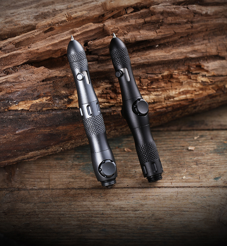 创意指尖陀螺电筒战术笔多功能破窗笔 迷你edc书写求生防狼工具兵器库