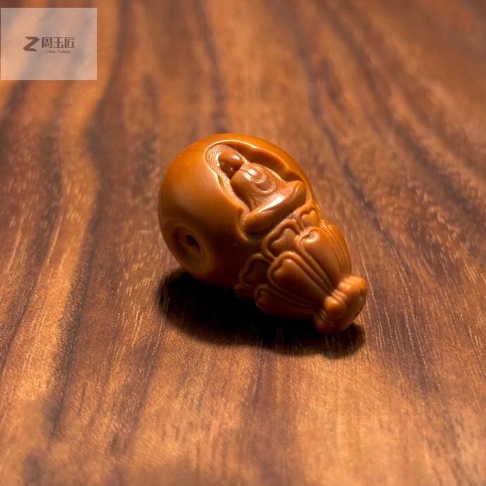 橄榄核单籽无相佛单籽橄榄核三通文玩配饰背云雕刻核雕手串佛头吊坠