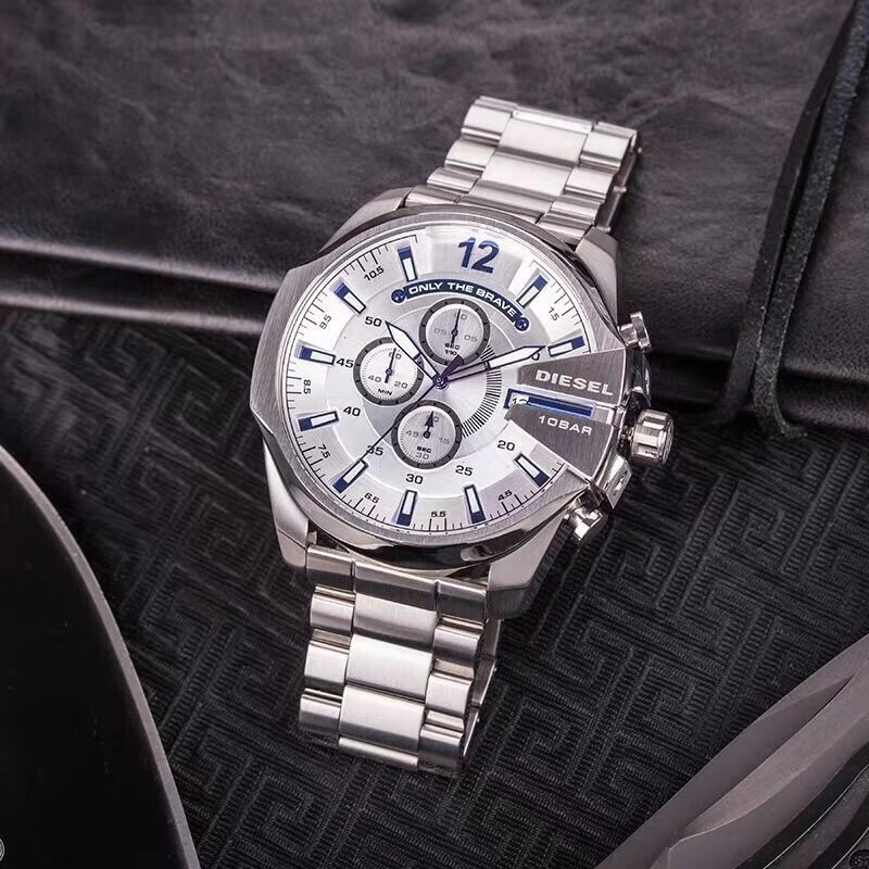 diesel迪赛手表男偏光大表盘时尚钢带欧美石英腕表dz7395杰霆 dz7888