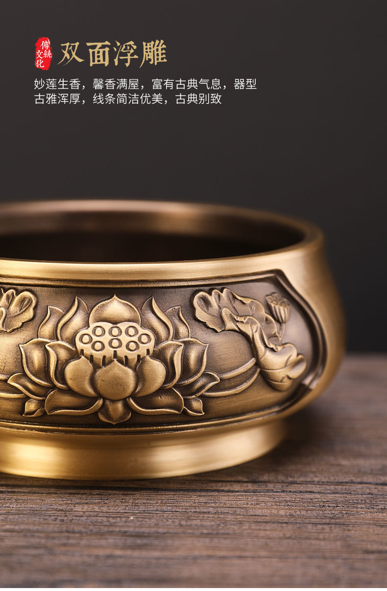香炉供奉礼供佛供奉家用摆件纯铜炉室内插香大号宣德炉熏烧香焚