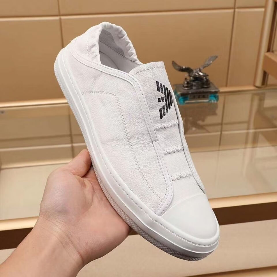 奢侈品牌阿玛尼ea7男鞋小白鞋男士鞋一脚蹬男鞋时尚板鞋白色37