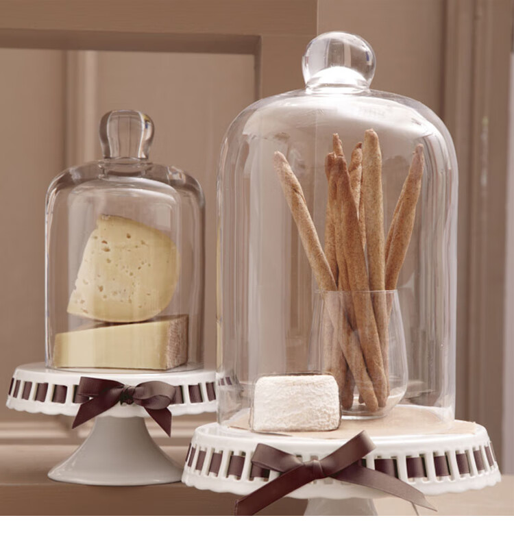 玻璃罩子摆件 透明玻璃罩欧式储物罐摆件食品罩罩珠宝景观展示罩厨房
