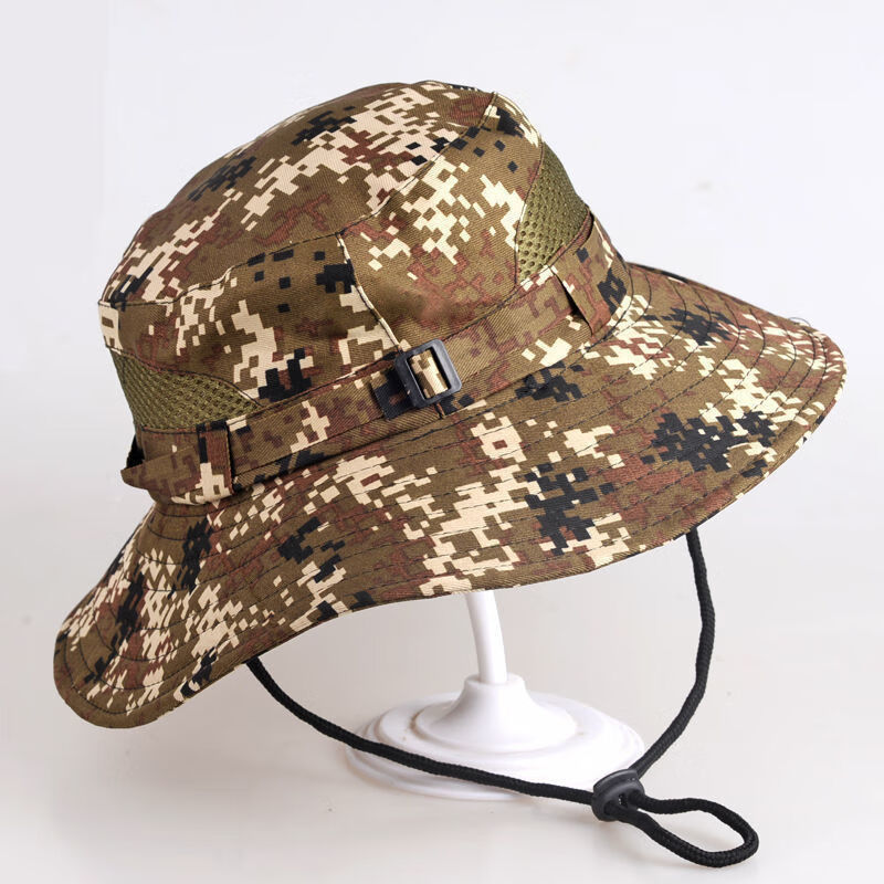 新品儿童迷彩帽儿童迷彩帽子军帽男童夏季军训户外防晒渔夫帽亲子款大