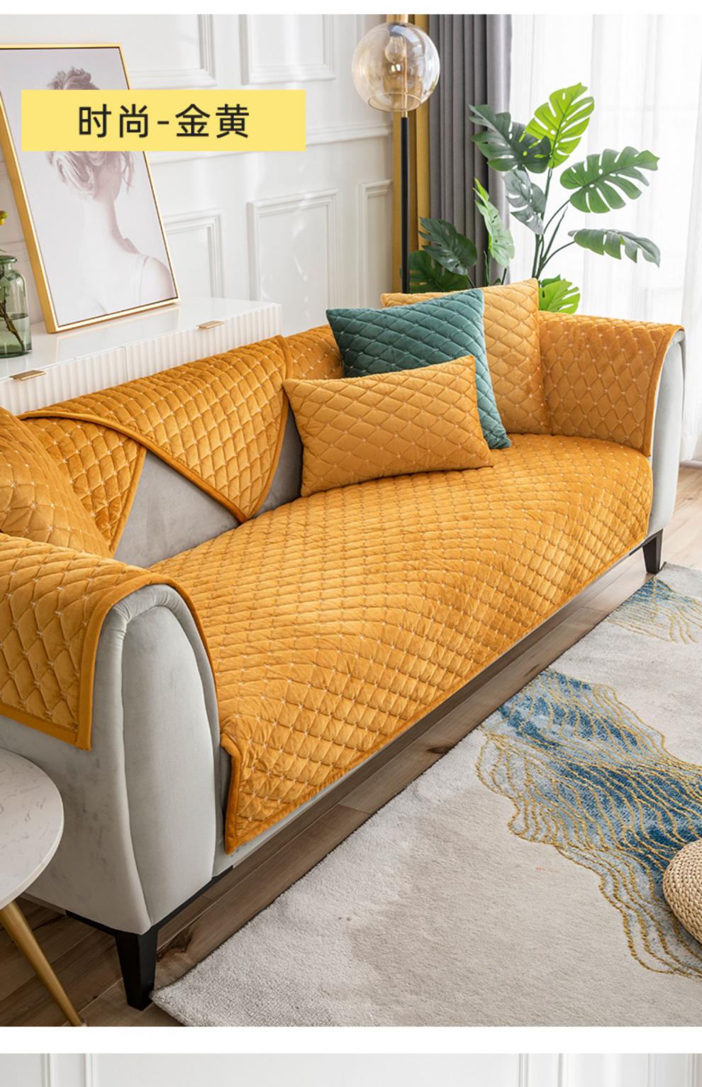 ttqqny品牌冬季冬款皮沙发垫子北欧风格现代简约防滑定做田园轻奢风