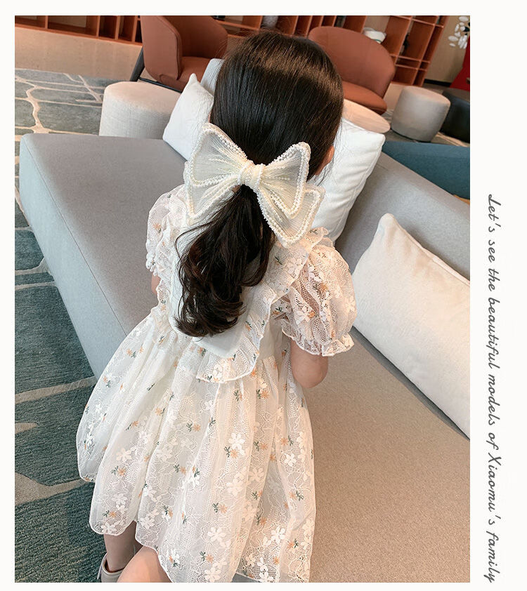 旗袍夏装洛丽塔公主裙裙子碎花连衣裙韩系2022新款 米色(套) +蝴蝶结 80 建议高75内