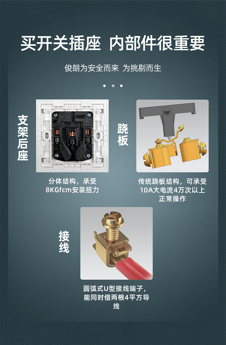 俊朗开关插座面板俊朗店开关插座五孔带usb家用86型墙壁一开多孔暗装