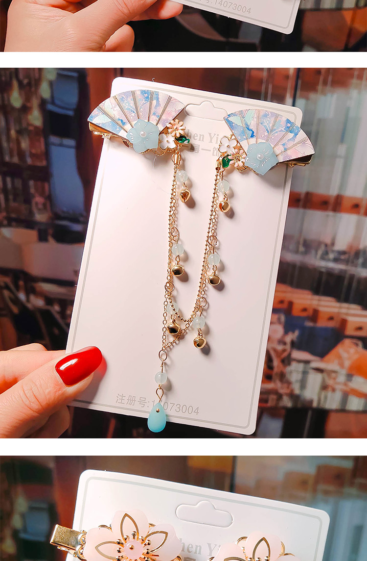 汉服头饰儿童发夹女童古风发饰古卡女孩流苏古装宝宝假发头花 a183