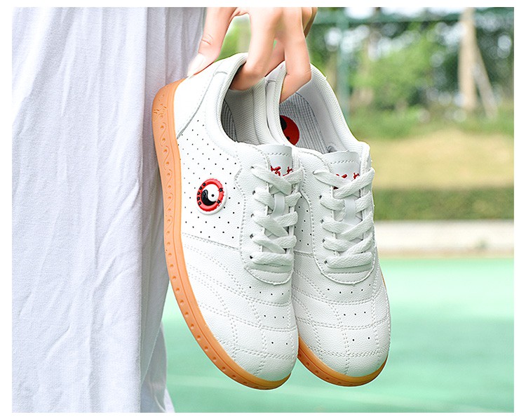 爱韬练功布鞋男陈家沟太极鞋大网眼女牛筋底真皮太极拳鞋透气武术运动