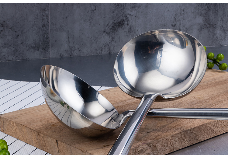 不锈钢大炒勺商用炒菜勺子厨师专用厨房长柄老式汤勺勺壳分菜锅勺 10