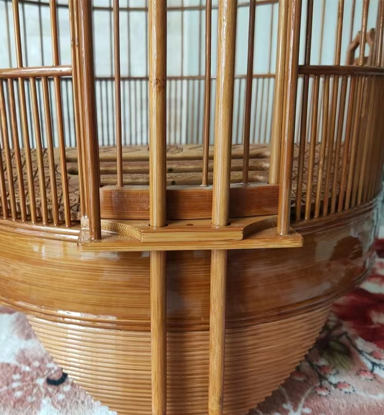 广式画眉鸟笼广式画眉鸟笼贵州凯里老竹配件八哥鹩哥画眉大号豪华鸟笼