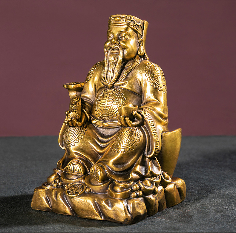 瑞亿祥全铜土地公越南土地公铜像家居客厅铜器摆件办