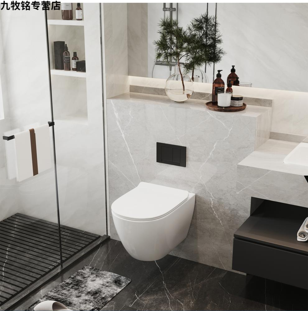 科勒京 悬挂马桶家用壁挂式入墙式隐藏嵌入墙排挂墙挂壁式坐便器 (b