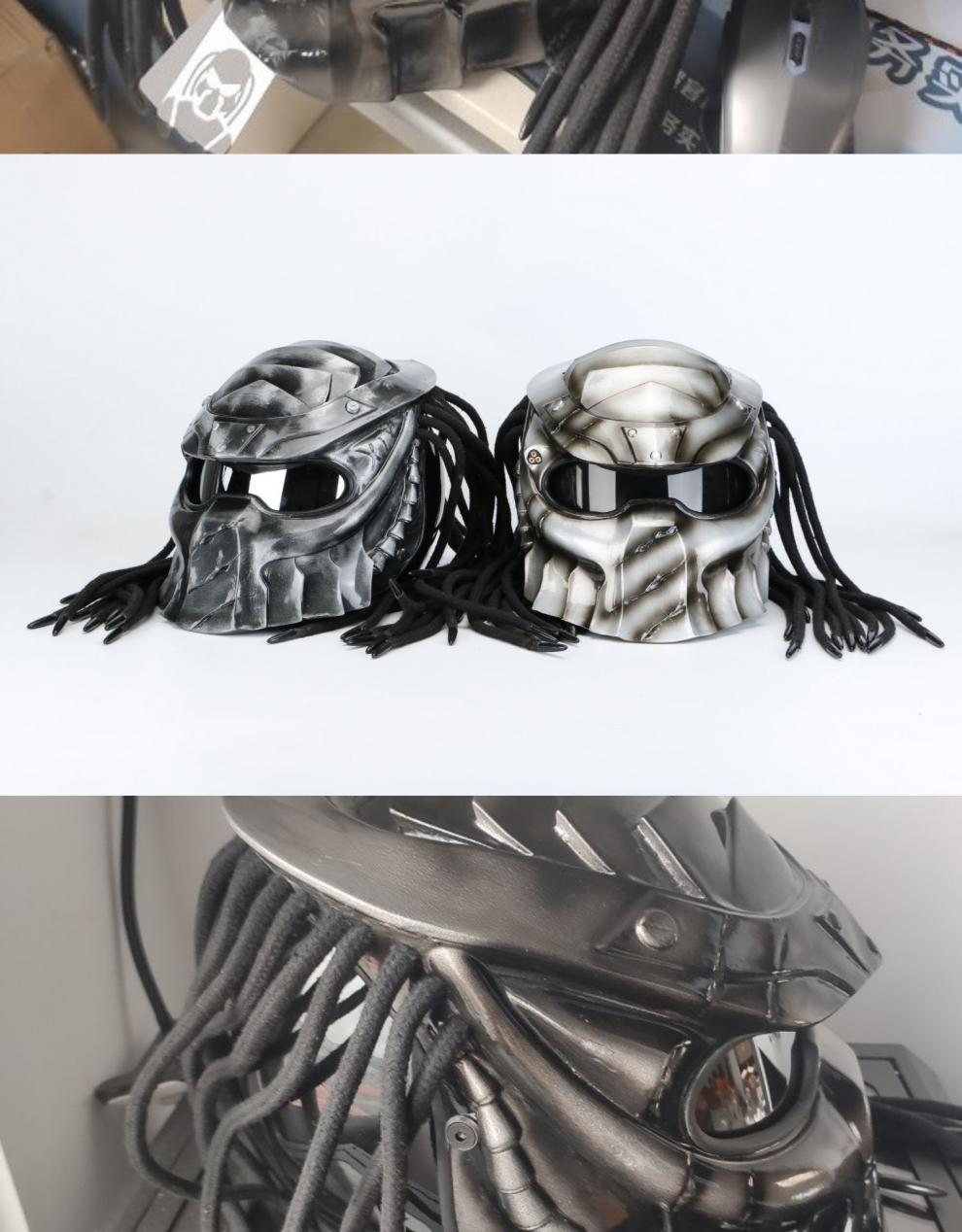 定制款铁血战士发烧友骑士头盔异形猎食者全盔个性哥摩托车男哈雷机车