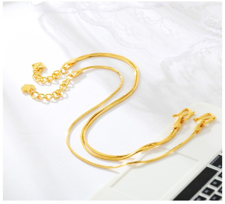 晶大福蛇骨链黄金手链女素链足金9999纯金手饰金链礼物送女友518克长