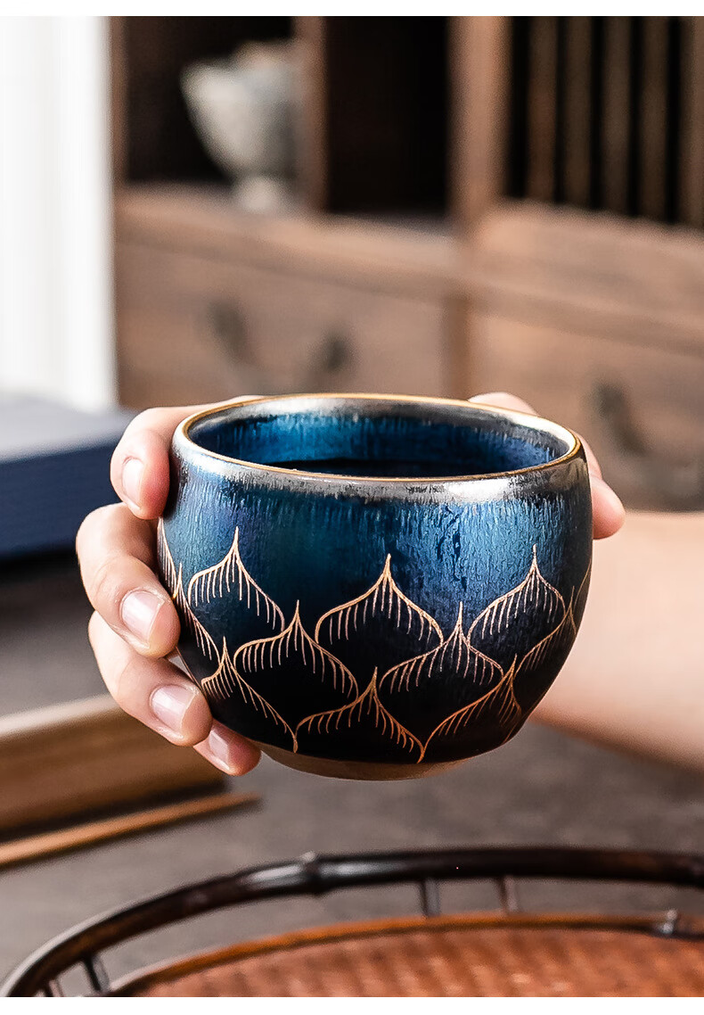 建盏主人杯建窑原矿油滴天目茶盏陶瓷功夫茶杯单个复古大杯 款式15