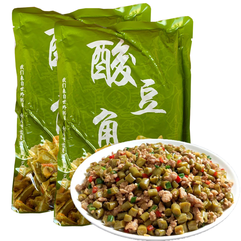 津山口福酸豆角 500克 湖南特产酸豆角豇豆即食拌面炒饭 整件20包