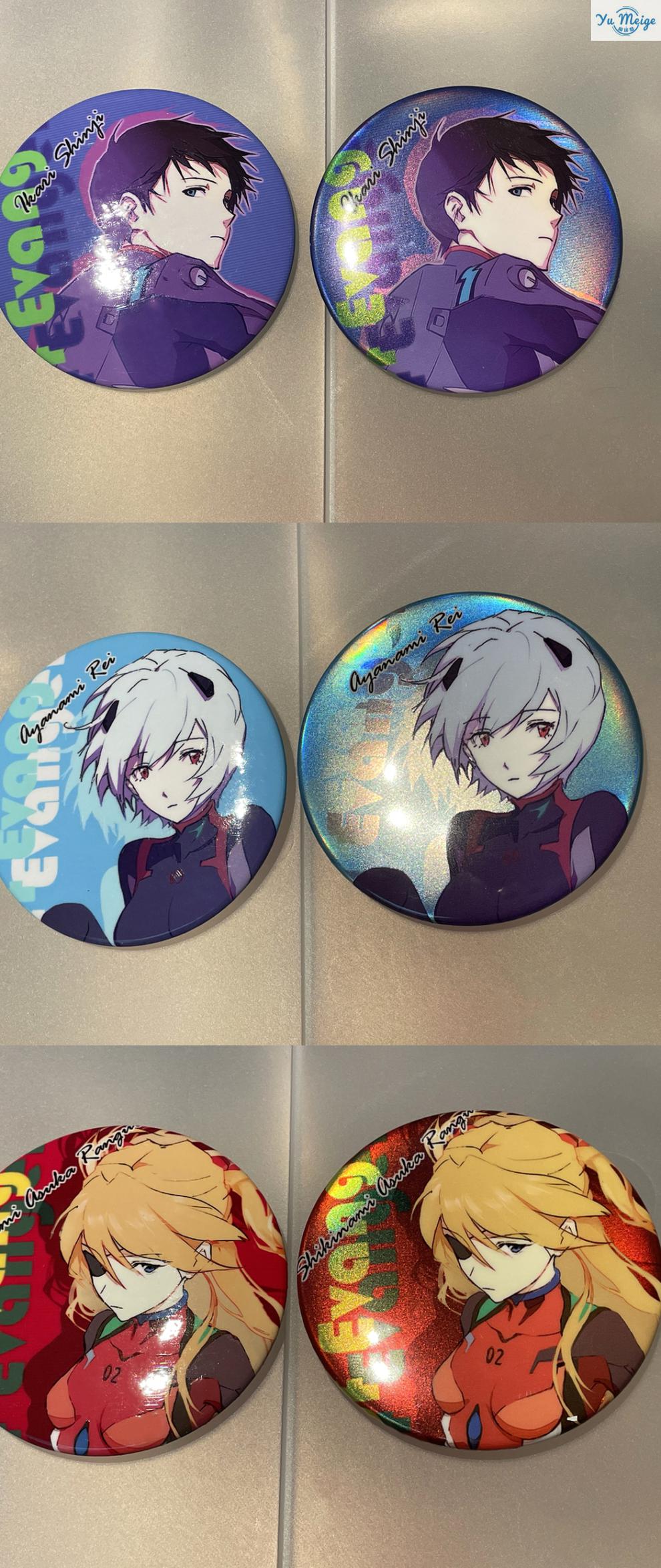 新款eva新世纪福音战士镭射徽章碇真嗣绫波丽明日香动漫周边吧唧光膜b