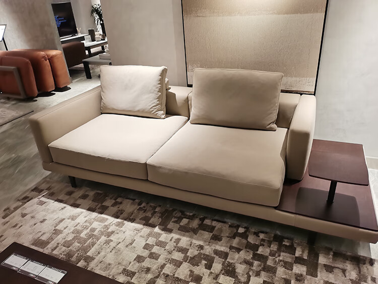夏图沙发t032进口头层牛皮全真皮专柜现代客厅沙发 脚凳 正方形矮茶几