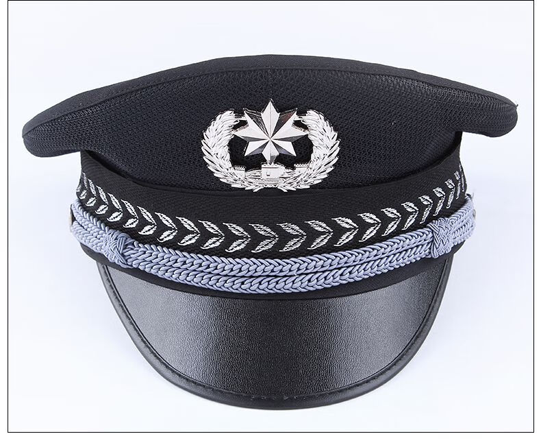 公务物业保安大檐帽交通执勤白色网眼大盖帽男士夏季工作大沿帽单位军