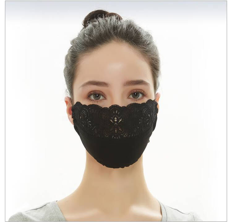 性感蕾丝面罩 夏季面罩时尚蕾丝透气性感防晒优雅防尘脸罩女神小脸