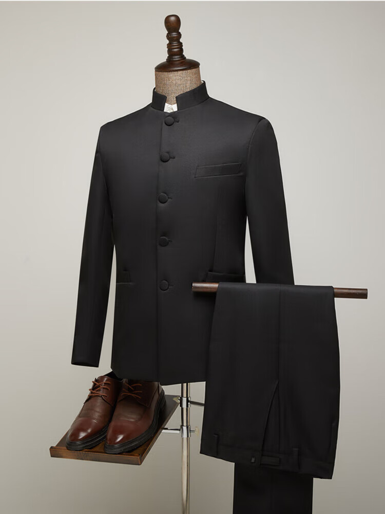 罗蒙romon民国立领中山装五四青年装中国风西服套装男士大合唱演出