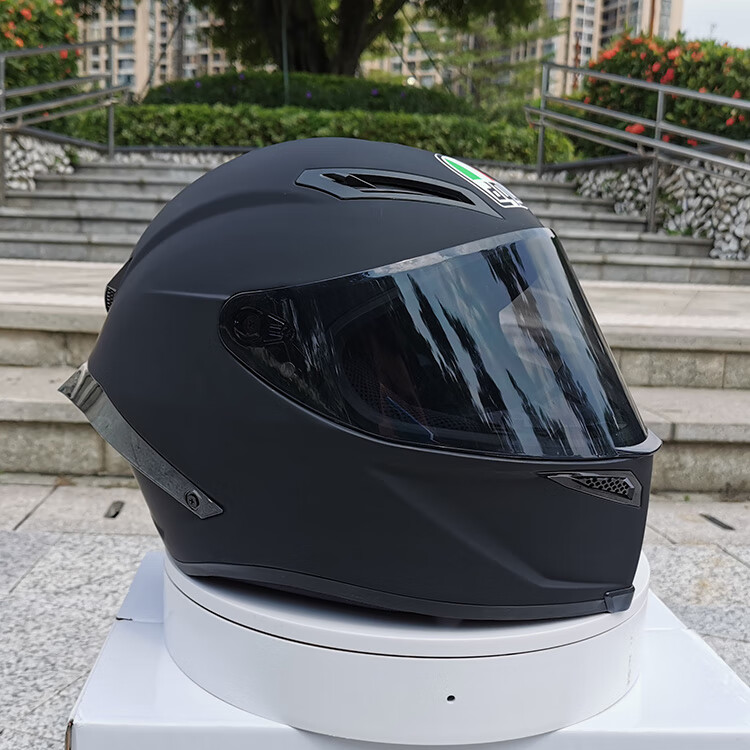 成人卡丁车头盔摩托车男女机车街车可甩镜盔黑色夏四季大尾翼46号配金