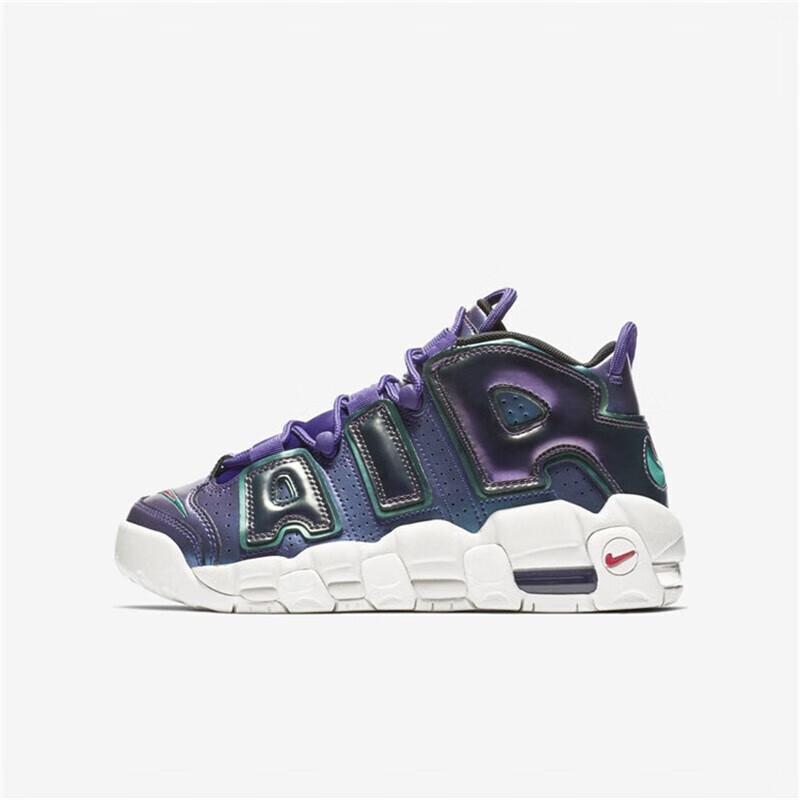 耐克nike air more uptempo 皮蓬大air 男女款休闲运动鞋 黑红公牛