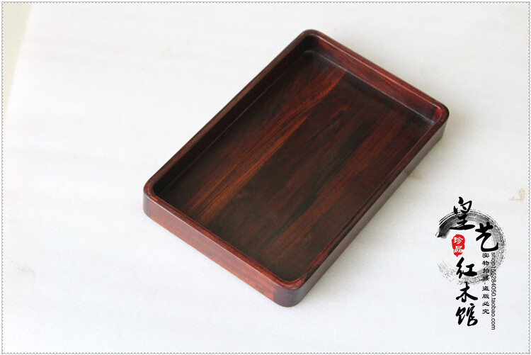 红木茶盘实木功夫茶具家用加厚红木托盘长方形果盘茶盘1号红酸枝原木