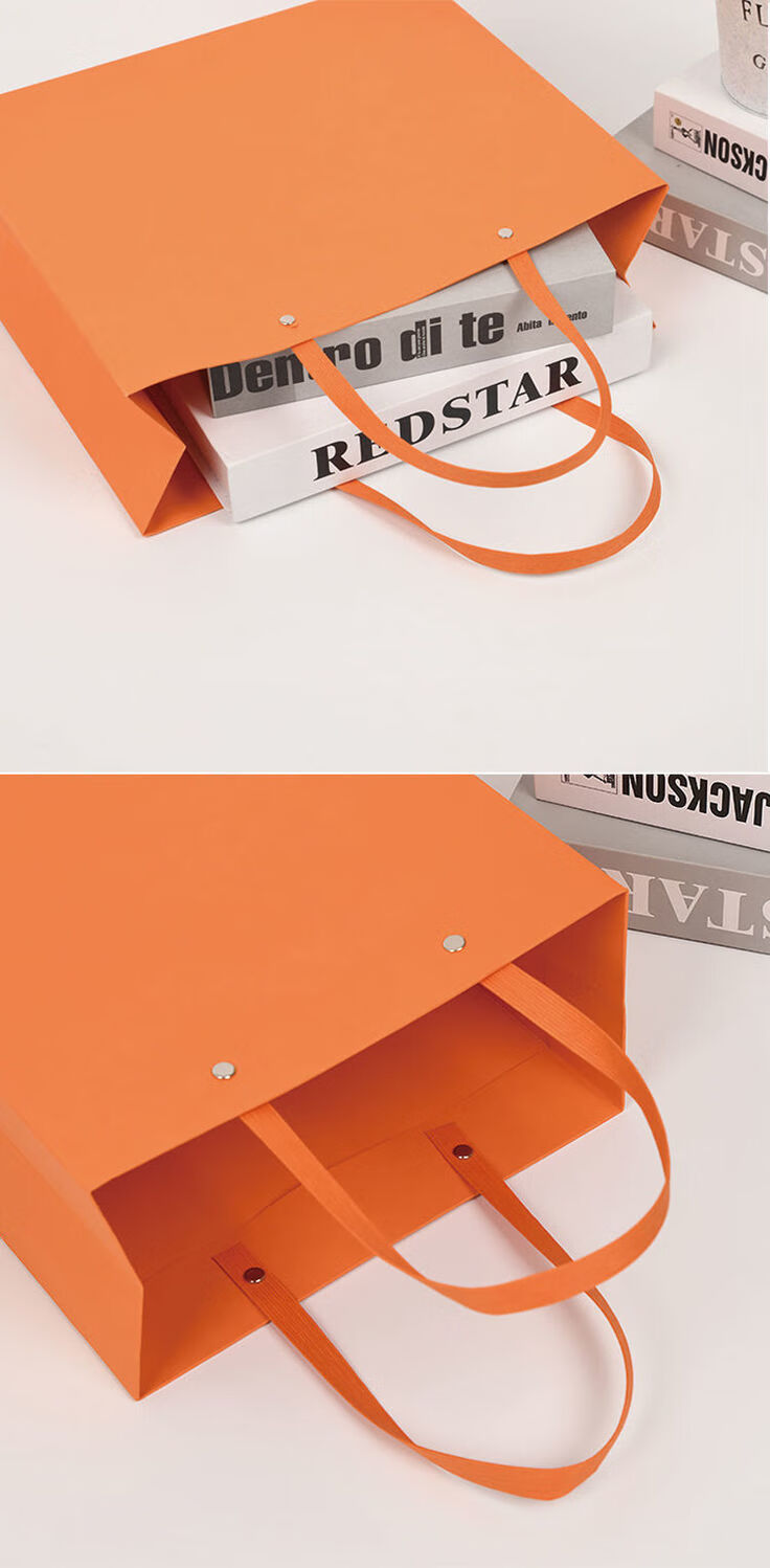 手提袋纸质简约纯色卡纸手提袋礼品袋包装服装袋生日礼品袋现货定制可