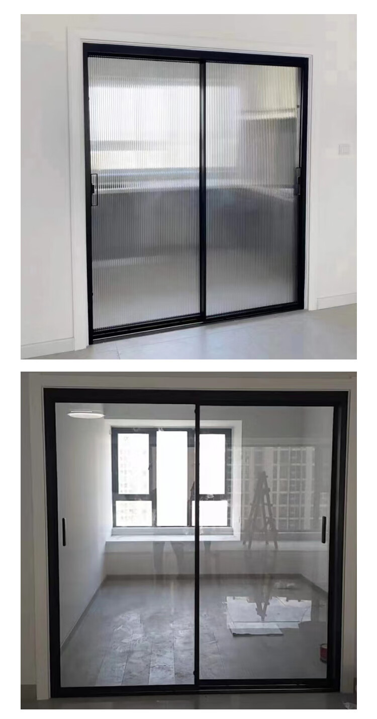 三连动推拉玻璃门现代简约厨房推拉门隔音室内极简玻璃门