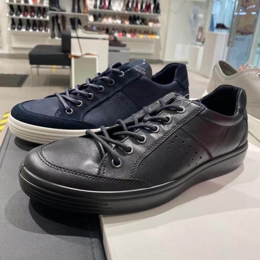 ecco爱步2021新款秋冬甄皮休闲男板鞋 男平底运动男鞋 柔酷 ecco