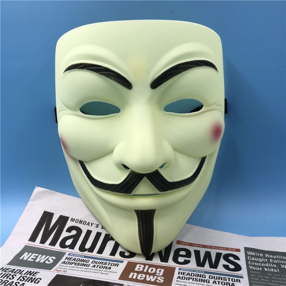 【精选】万圣节男女成人款恐怖全脸v字仇杀队化妆舞会舞台表演cos北极