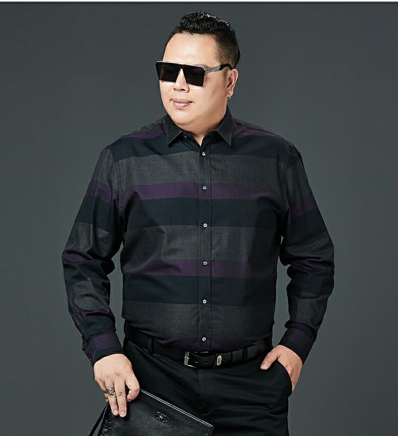 衬衫男士长袖加肥加大特大号肥佬棉胖子衬衣红色931652xl穿150170斤